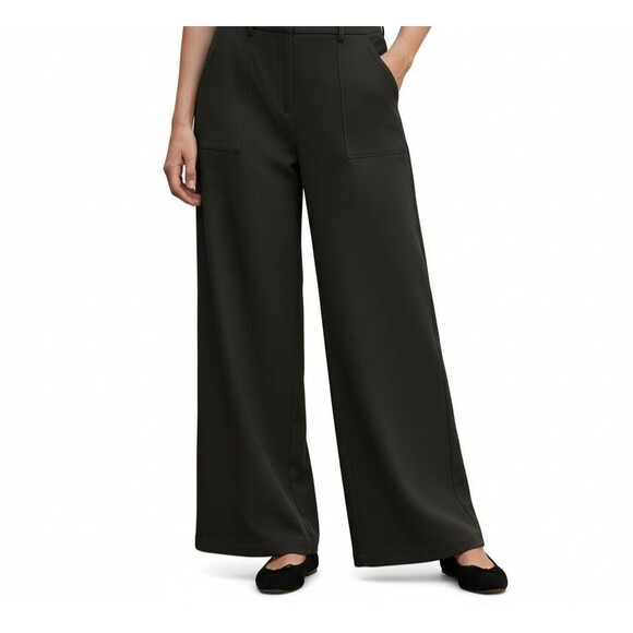 NEW Max Studio London High Rise Wide Leg Trouser Pant Women Size XL Black - Picture 1 of 11